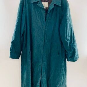 London Fog Classic Teal Long Women's Coat Long Good Condition Size 18